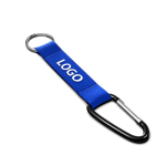 Porta-chaves de fita de poliéster com mosquetão personalização total cor azul real
