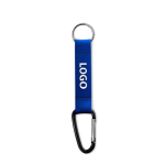 Porta-chaves de fita de poliéster com mosquetão personalização total cor azul ultramarino