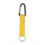 Porta-chaves fita rPET, mosquetão anel metálico personalização total cor amarelo sétima vista