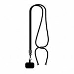 Lanyard ajustável de poliéster para o telemóvel personalização total cor preto sétima vista