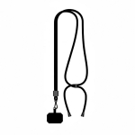 Lanyard ajustável rPET bicolor para o telemóvel personalização total cor preto sétima vista