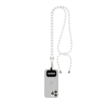 Lanyard ajustável rPET bicolor para o telemóvel personalização total cor branco