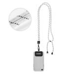 Lanyard ajustável rPET bicolor para o telemóvel personalização total cor branco quinta vista