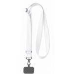 Lanyard porta-credenciais ajustável de rPET, personalização total cor branco sétima vista