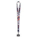 Lanyard porta-credenciais ajustável de rPET, personalização total cor branco