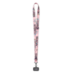 Lanyard porta-credenciais ajustável de rPET, personalização total cor branco