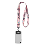Lanyard porta-credenciais ajustável de rPET, personalização total cor branco