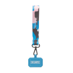 Lanyard de pulso telemóvel, placa personalizável, personalização total cor branco