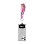 Lanyard de pulso telemóvel, placa personalizável, personalização total cor branco