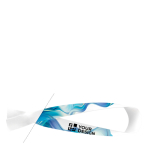 Pulseira de rPET com várias opções de fecho personalização total cor branco vista principal