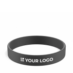 Pulseira de silicone para eventos 100% personalizável feita a medida cor preto vista principal