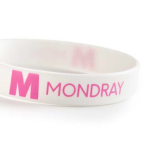 Pulseira de silicone para eventos 100% personalizável feita a medida cor branco