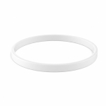 Pulseira fina silicone para eventos 100% personalizável feita a medida cor branco sétima vista