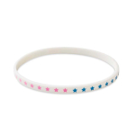 Pulseira fina silicone para eventos 100% personalizável feita a medida cor branco