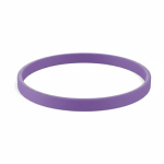 Pulseira fina silicone para eventos 100% personalizável feita a medida cor violeta sétima vista
