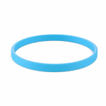 Pulseira fina silicone para eventos 100% personalizável feita a medida cor ciano sétima vista
