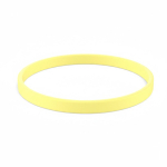 Pulseira fina silicone para eventos 100% personalizável feita a medida cor amarelo-claro sétima vista