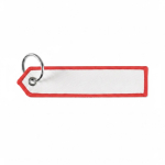 Porta-chaves forma de etiqueta ponta triangular personalização total cor vermelho sétima vista