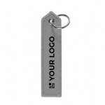 Porta-chaves forma de etiqueta ponta triangular personalização total cor cinzento vista principal