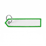 Porta-chaves forma de etiqueta ponta triangular personalização total cor verde sétima vista