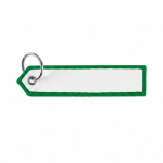 Porta-chaves forma de etiqueta ponta triangular personalização total cor verde garrafa sétima vista
