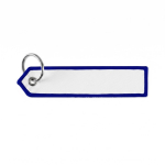 Porta-chaves forma de etiqueta ponta triangular personalização total cor azul elétrico sétima vista