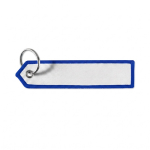 Porta-chaves forma de etiqueta ponta triangular personalização total cor azul real sétima vista