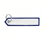 Porta-chaves forma de etiqueta ponta triangular personalização total cor azul ultramarino sétima vista