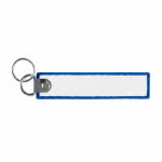 Etiqueta poliéster bordada, anel 2x porta-chaves personalização total cor azul sétima vista