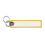 Etiqueta poliéster bordada, anel 2x porta-chaves personalização total cor amarelo sétima vista