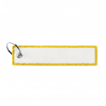 Porta-chaves forma de etiqueta poliéster bordada personalização total cor amarelo sétima vista