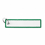 Porta-chaves forma de etiqueta poliéster bordada personalização total cor verde garrafa sétima vista