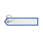 Porta-chaves têxtil tipo etiqueta ponta triangular personalização total cor azul sétima vista