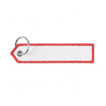 Porta-chaves têxtil tipo etiqueta ponta triangular personalização total cor vermelho sétima vista