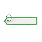 Porta-chaves têxtil tipo etiqueta ponta triangular personalização total cor verde sétima vista