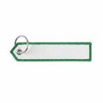 Porta-chaves têxtil tipo etiqueta ponta triangular personalização total cor verde garrafa sétima vista