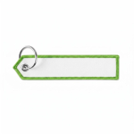 Porta-chaves têxtil tipo etiqueta ponta triangular personalização total cor verde maçã sétima vista