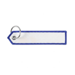 Porta-chaves têxtil tipo etiqueta ponta triangular personalização total cor azul real sétima vista