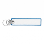 Porta-chaves de poliéster bordado com anel duplo personalização total cor azul sétima vista