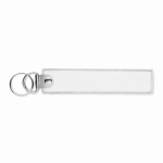 Porta-chaves de poliéster bordado com anel duplo personalização total cor branco sétima vista