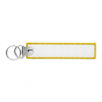 Porta-chaves de poliéster bordado com anel duplo personalização total cor amarelo sétima vista