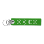 Porta-chaves de poliéster bordado com anel duplo personalização total cor verde