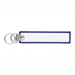 Porta-chaves de poliéster bordado com anel duplo personalização total cor azul elétrico sétima vista