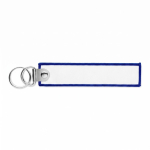 Porta-chaves de poliéster bordado com anel duplo personalização total cor azul real sétima vista