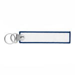 Porta-chaves de poliéster bordado com anel duplo personalização total cor azul ultramarino sétima vista