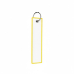 Etiqueta de poliéster com anel para porta-chaves personalização total cor amarelo sétima vista