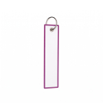Etiqueta de poliéster com anel para porta-chaves personalização total cor roxo sétima vista