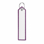 Porta-chaves de poliéster com aspecto de etiqueta personalização total cor roxo sétima vista