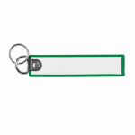 Porta-chaves forma de etiqueta tecido anel duplo personalização total cor verde garrafa sétima vista