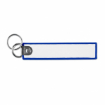 Porta-chaves forma de etiqueta tecido anel duplo personalização total cor azul real sétima vista